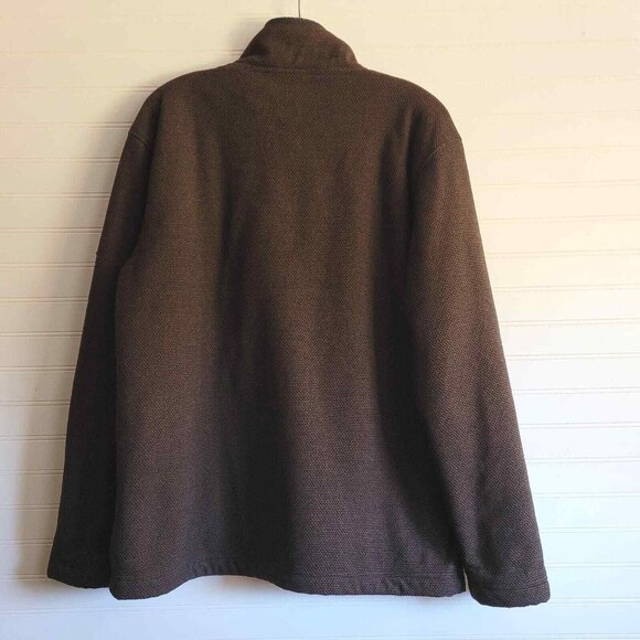 Orvis Sweater Mens Large Brown Sherpa Lined Quarter Zip Pullover Sweatshirt - Picture 4 of 7